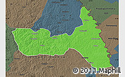 Political Map of Huma, darken, semi-desaturated