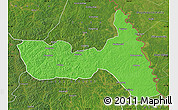 Political Map of Huma, satellite outside