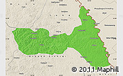 Political Map of Huma, shaded relief outside
