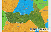 Satellite Map of Huma, political outside