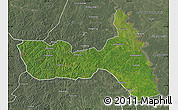 Satellite Map of Huma, semi-desaturated