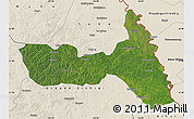 Satellite Map of Huma, shaded relief outside