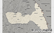 Shaded Relief Map of Huma, darken, semi-desaturated