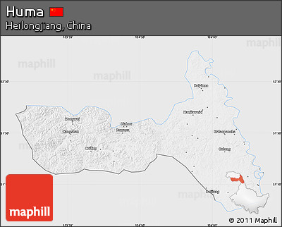 Silver Style Map of Huma, single color outside