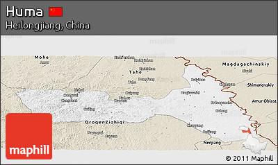 Classic Style Panoramic Map of Huma
