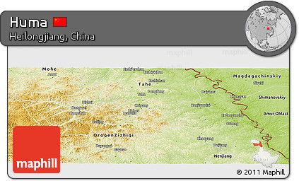 Physical Panoramic Map of Huma