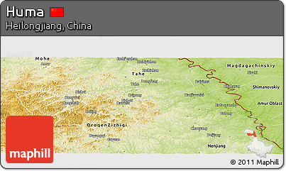Physical Panoramic Map of Huma