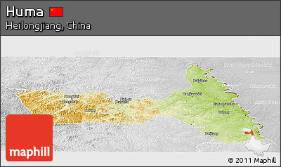 Physical Panoramic Map of Huma, lighten, desaturated