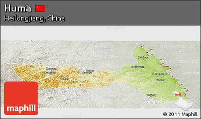 Physical Panoramic Map of Huma, lighten, semi-desaturated