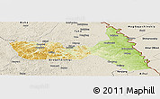 Physical Panoramic Map of Huma, shaded relief outside