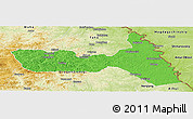 Political Panoramic Map of Huma, physical outside