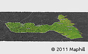 Satellite Panoramic Map of Huma, darken, desaturated