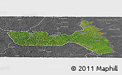 Satellite Panoramic Map of Huma, desaturated