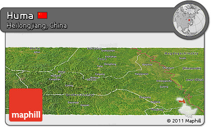 Satellite Panoramic Map of Huma