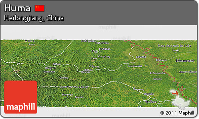 Satellite Panoramic Map of Huma