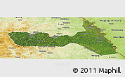 Satellite Panoramic Map of Huma, physical outside