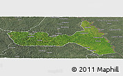 Satellite Panoramic Map of Huma, semi-desaturated