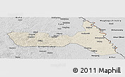 Shaded Relief Panoramic Map of Huma, desaturated