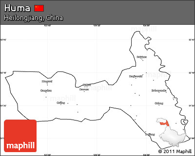 Blank Simple Map of Huma, cropped outside