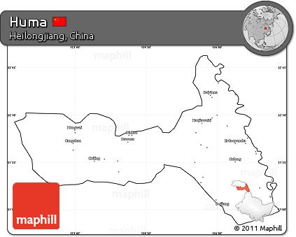 Blank Simple Map of Huma, cropped outside