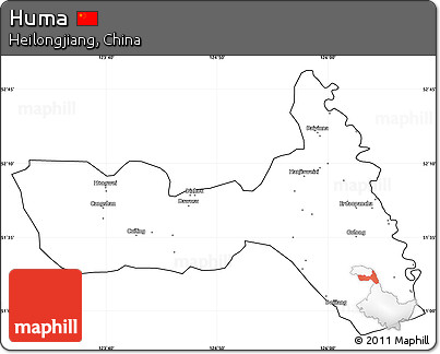 Blank Simple Map of Huma, cropped outside