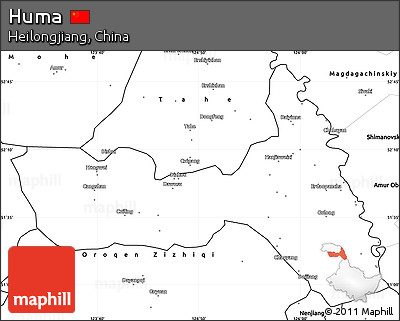 Blank Simple Map of Huma