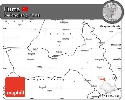 Blank Simple Map of Huma
