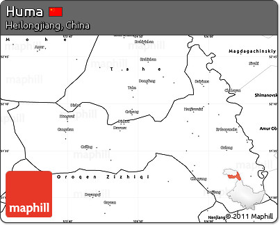 Blank Simple Map of Huma