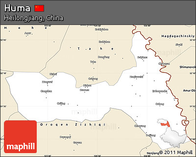 Classic Style Simple Map of Huma
