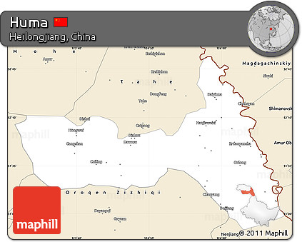 Classic Style Simple Map of Huma