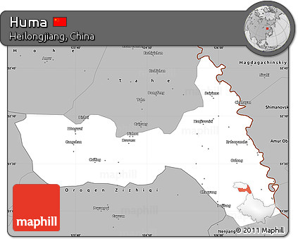 Gray Simple Map of Huma
