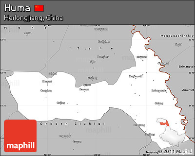 Gray Simple Map of Huma