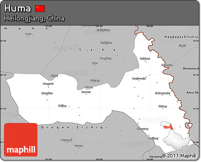 Gray Simple Map of Huma