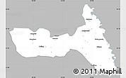 Gray Simple Map of Huma, single color outside