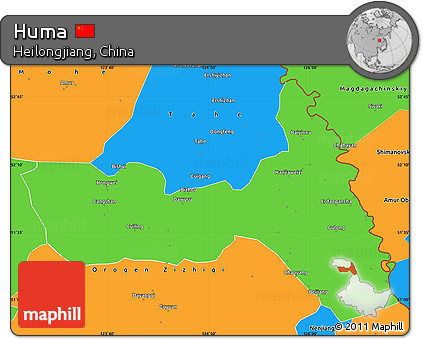 Political Simple Map of Huma