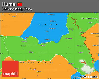 Political Simple Map of Huma