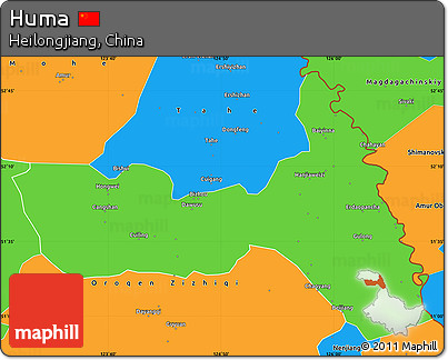Political Simple Map of Huma