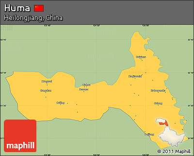Savanna Style Simple Map of Huma, single color outside