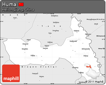 Silver Style Simple Map of Huma