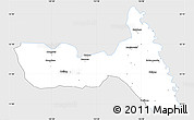 Silver Style Simple Map of Huma, single color outside