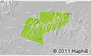 Physical 3D Map of Jiamusi Shi, lighten, desaturated