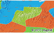Physical 3D Map of Jiamusi Shi, political outside