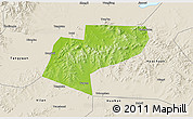 Physical 3D Map of Jiamusi Shi, shaded relief outside