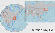 Gray Location Map of Jiamusi Shi, within the entire country, hill shading