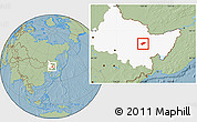 Savanna Style Location Map of Jiamusi Shi, highlighted parent region, hill shading