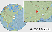 Savanna Style Location Map of Jiamusi Shi, hill shading