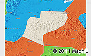 Shaded Relief Map of Jiamusi Shi, political outside