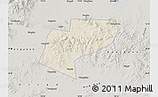 Shaded Relief Map of Jiamusi Shi, semi-desaturated