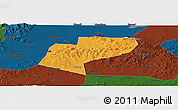 Political Panoramic Map of Jiamusi Shi, darken