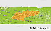 Political Panoramic Map of Jiamusi Shi, physical outside